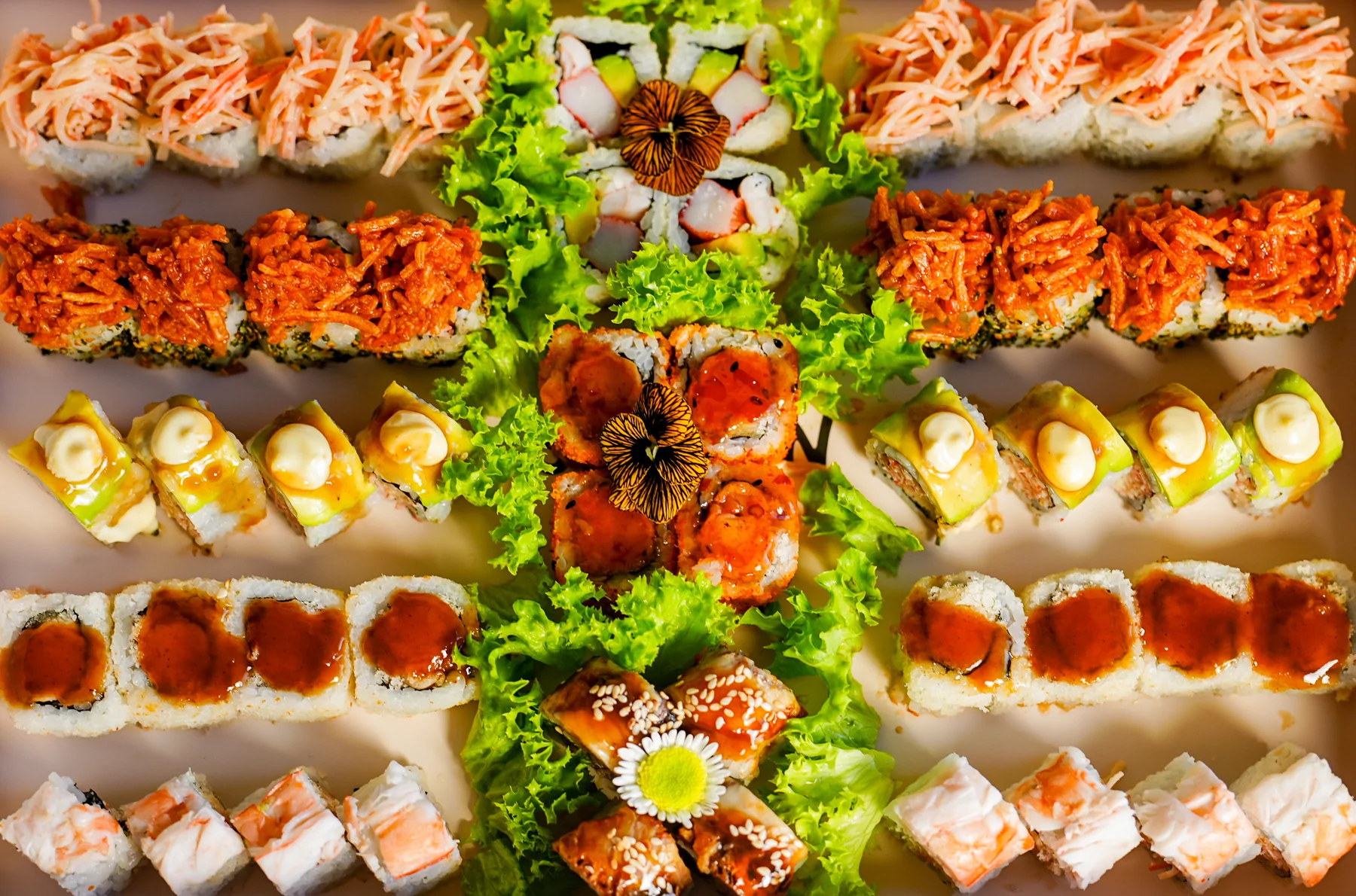 A colourful selection of Shōgun sushi